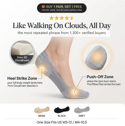 CloudStep Cushioned No-Show Socks
